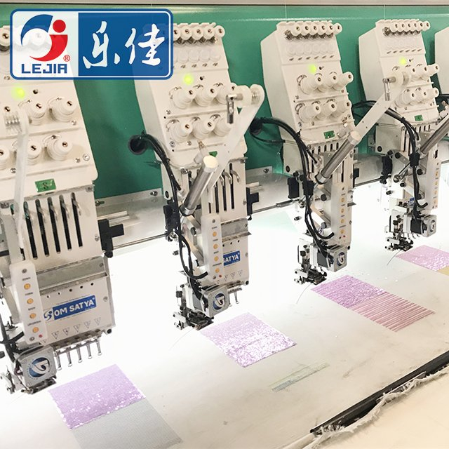 6 Needles 27 Heads Flat Normal Speed Embroidery Machine With Sequin Device, High Quality Embroidery Machine Supplier
