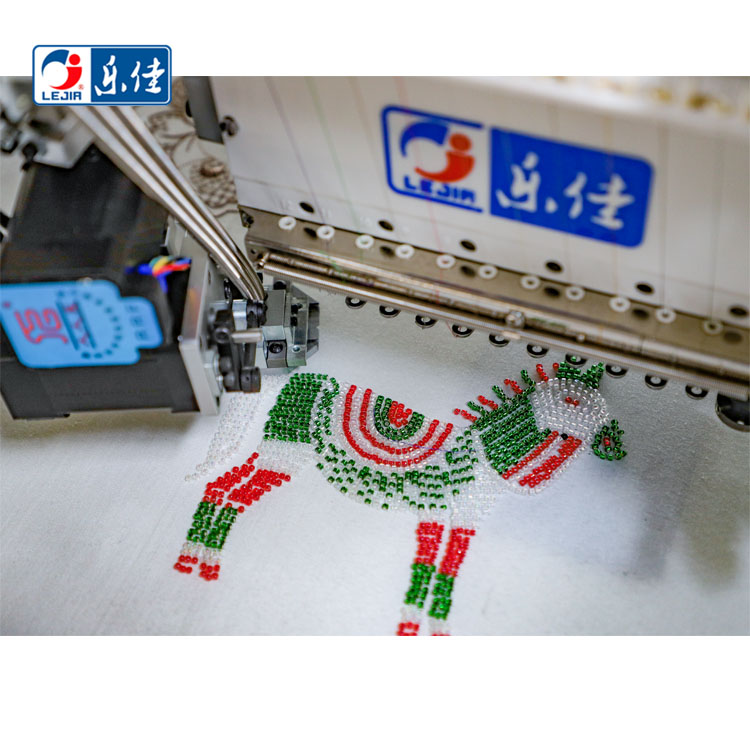 Lejia 3 Colors beads embroidery machine with cording device