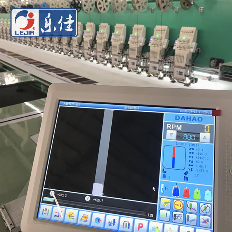 6 Colors 18 Heads Flat High Speed Embroidery Machine With Double Sequin Device, Best Chinese Embroidery Machine Supplier